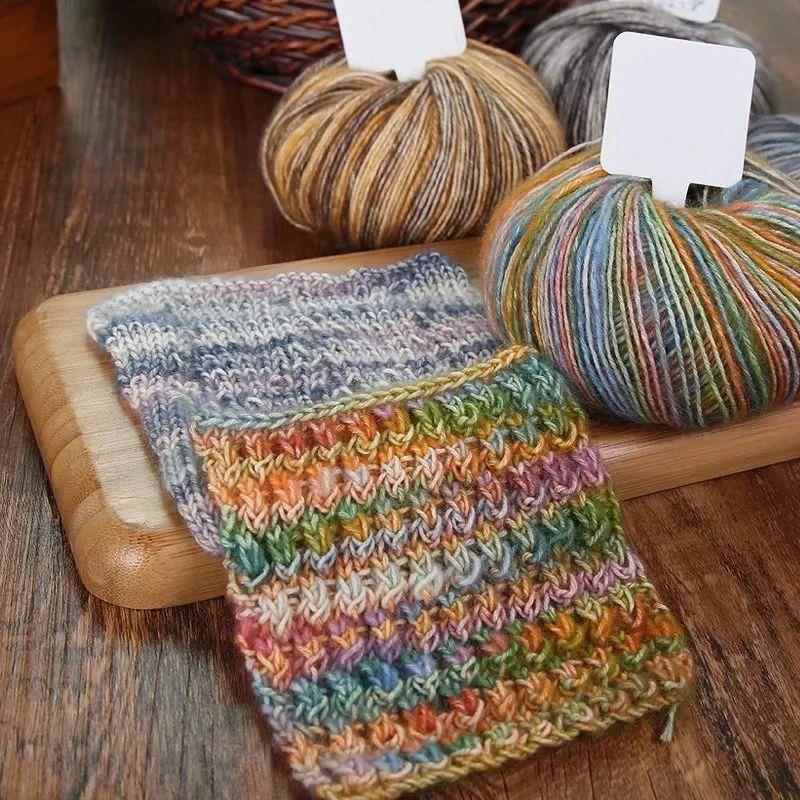 50g/Ball Crochet Knitting Combed Cotton Gradient Yarn Soft M