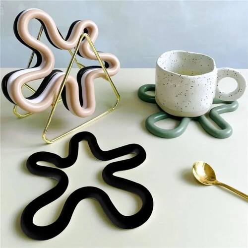 Geometrical Heat Resistant Silicone Mat Drink Cup Coasters N