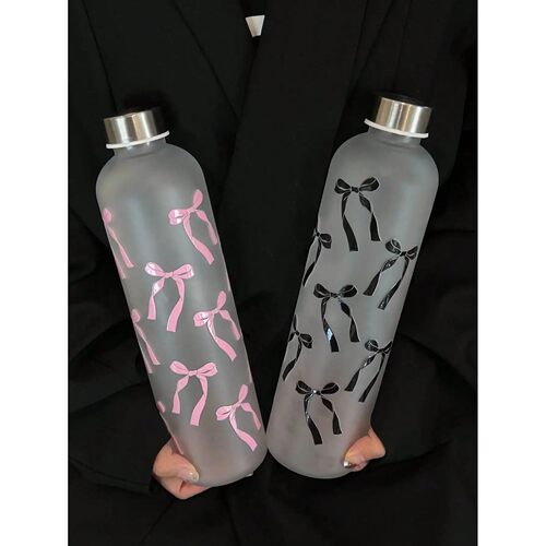 1000ml Matte Water Cup | Original Bow Print Design | Student