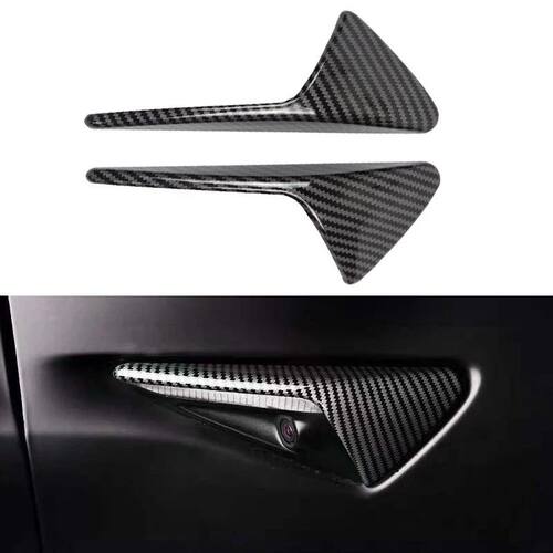 For Tesla Model 3/Y/X/S Side Camera Protection Cover Carbon