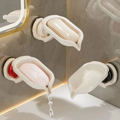 1PC No Drill Suction Cup Soap Dish Wall Mounted Bathroom Soa