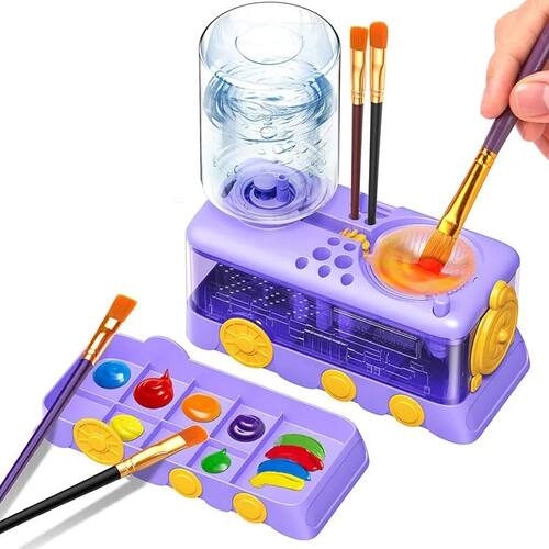 Automatic Water Changing Brush Rinser Cup for Watercolor Acr