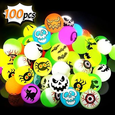 100/10Pcs Halloween Glow in The Dark Bouncing Balls Toy Kids