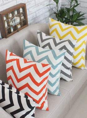 Stripes Cotton Pillow Case Sofa Throw Square Cushion Cover