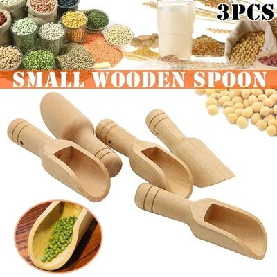 Mini Wooden Scoops Bath Salt Spoon Candy Flour Spoon Scoops