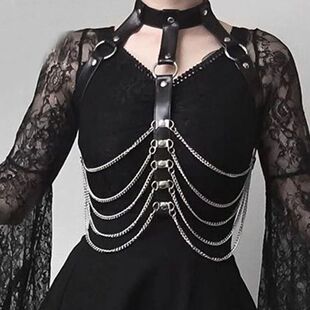 UYEE Harness Corset Belt PU Leather Women's Harness Bra Wais