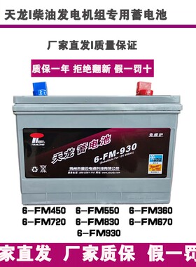 天龙12V6-FM930830720670550450柴油发电机组专用启动蓄电池电瓶