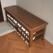 柜 凳楼道玄关室内收纳鞋 纯实木鞋 架多层家用入户门口一体可坐换鞋