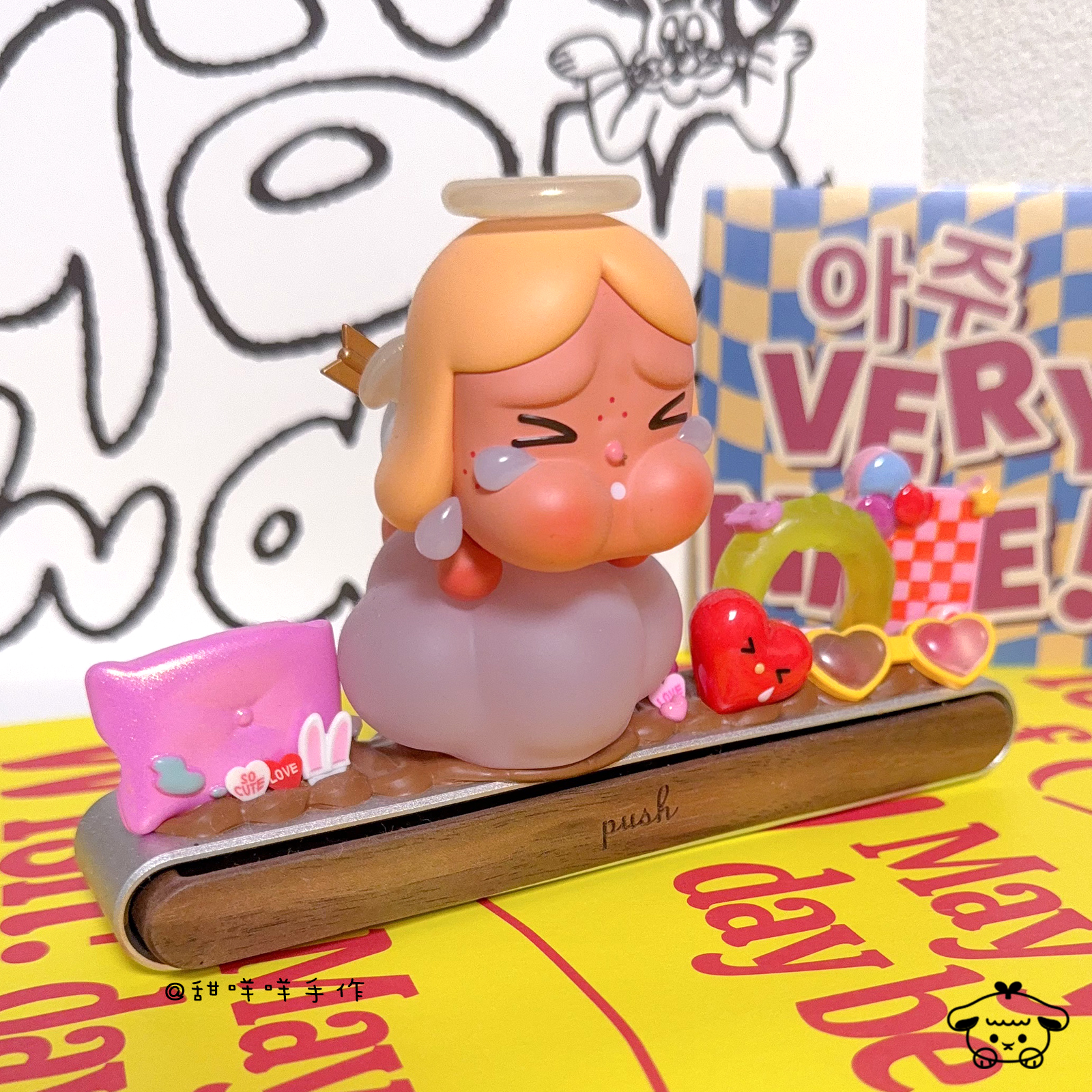 POPMART泡泡玛特 CRYBABY 奶油胶手工制 停车牌 隐藏号码牌