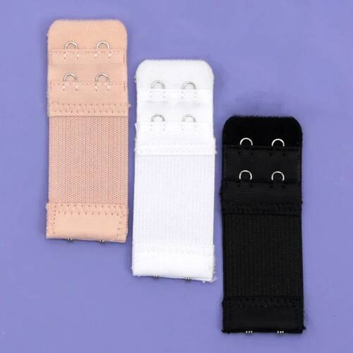 3Pc Women 2 Rows 2 Hooks Bra Extension Strap Extenders Adjus