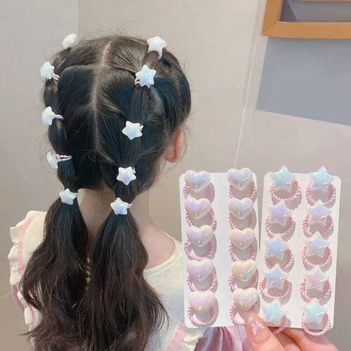 10PCS/Set Hair Bands Cartoon Love Star Hair Ties Toddler Kid