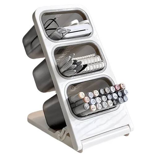 Large Capacity Desktop Organizer, Slanting Pen Holder for St