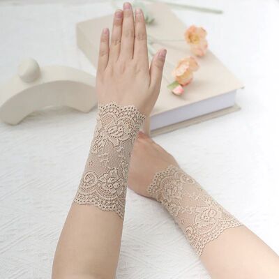 Sexy Lace Sleeve Women Short  Arm cuff Thin Elastic Cover Sc