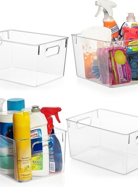 Home and Kitchen Organization Plastic clear storage bins box