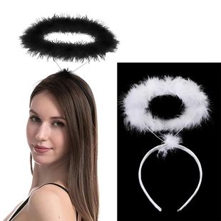 Angel Halo Headband Black White Feather Angel Headband Chris