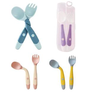 Baby Children Spoon Fork Set Soft Bendable Silicone Scoop Fo