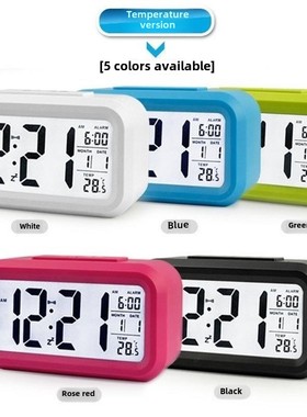 Digital Alarm LED Clock闹钟snooze Control Backlight Calendar