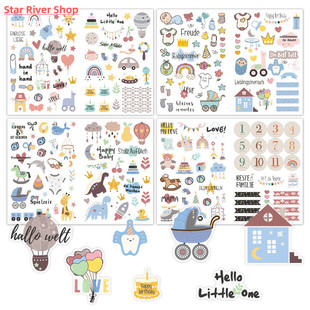 4 sheets/pack Baby Scrapbook Stickers Scrapbooking Baby Girl