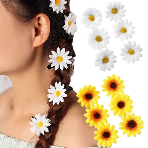 5/6 Sunflower Hair Clips Side Hair Clips Cute - Daisy Flower