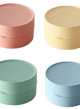Soap Dishes Plate Waterproof Sealed Soap Case Round Travel S