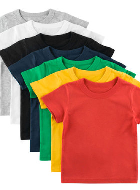 Kids Plain T Shirt ops for Child Boys Girls Baby Toddler Sol