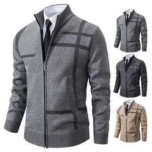 Men's Knitted Cardigan Wool Cashmere Sweaters Velvet Turtlen