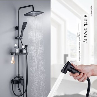set faucet black bathroom nozzle Double lift shower