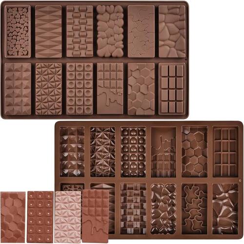 Chocolate bar molds, non-stick chocolate-filled pistachio ba