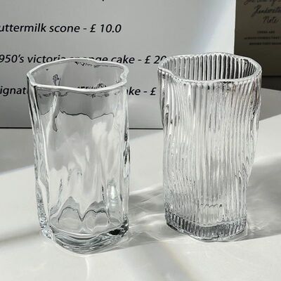 Irregular Glass Juice Cup for Household Use