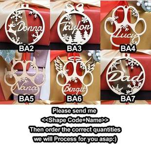 Custom-Made Name Christmas Ornament Personalized Laser Cut C