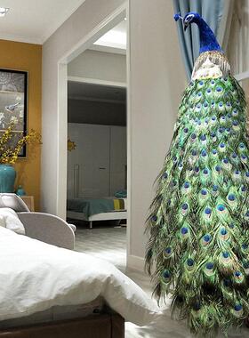 彷真孔雀摆件孔雀标本手工艺品田园橱窗家居装饰品孔雀身体 模型