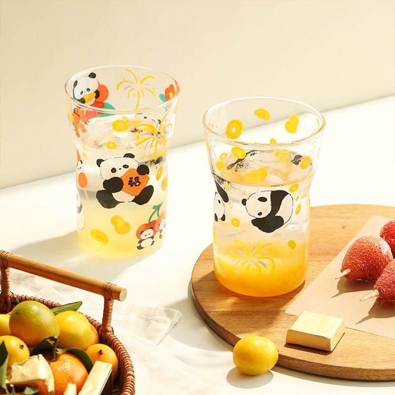 蓝莲花家居熊猫网红玻璃啤酒杯家用可爱喝水杯果汁杯饮料杯子女生,餐饮具,啤酒杯,淘宝优惠券,粉丝福利购,淘宝优惠卷