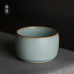 汝窑小茶杯功夫茶主人杯单杯手工品茗杯小号景德镇陶瓷茶具礼盒装