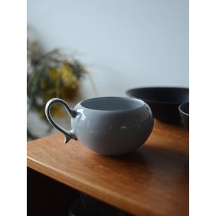 底角提手大汤杯 收集时光 高温灰陶 say法式 大咖啡杯浓汤杯 Camus