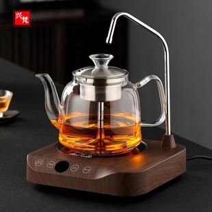 电陶炉上水煮茶壶茶炉家用室内全自动蒸茶壶玻璃蒸汽烧水泡茶套装