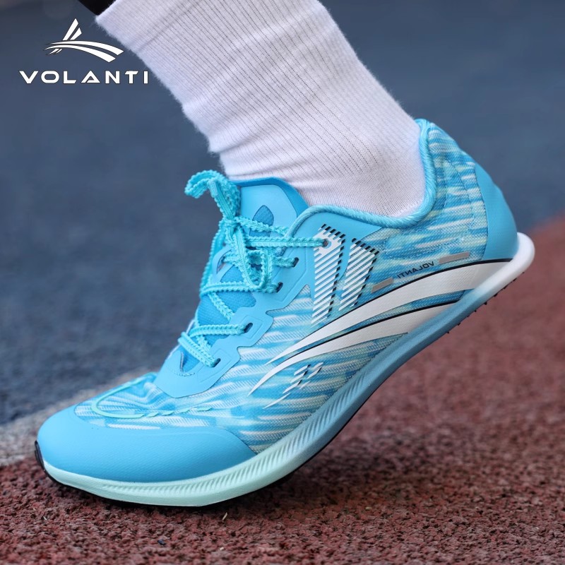 沃兰迪911黑底闪电钉鞋厚底短跑田径钉子鞋体考跳远比赛