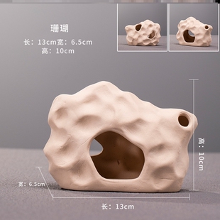 造景石头虾瓷罐鱼繁殖罐产卵洞洞屋躲避屋鱼迷你鹦鹉异形鱼产陶罐