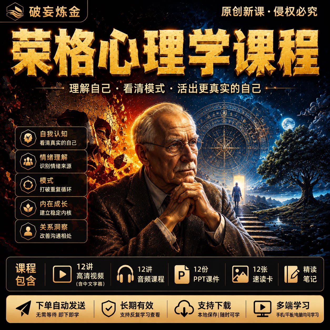 荣格分析心理学课程人格面具自我成长集体内心精讲视频课程笔记