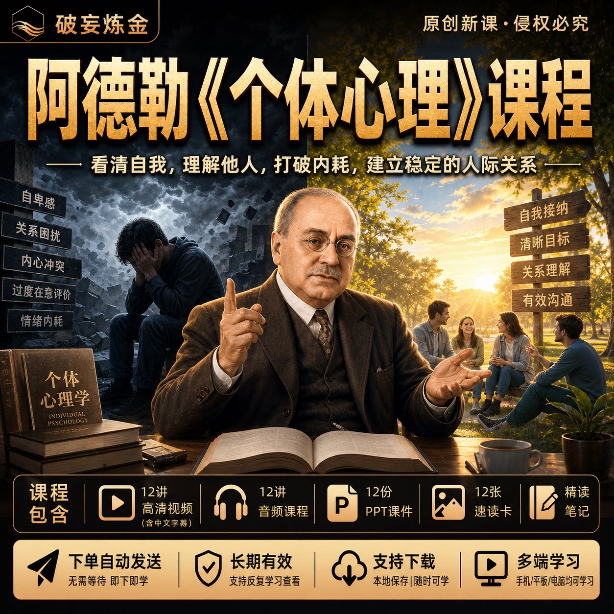 阿德勒个体心理学课程自我理解认知成长心理学基础精讲视频笔记
