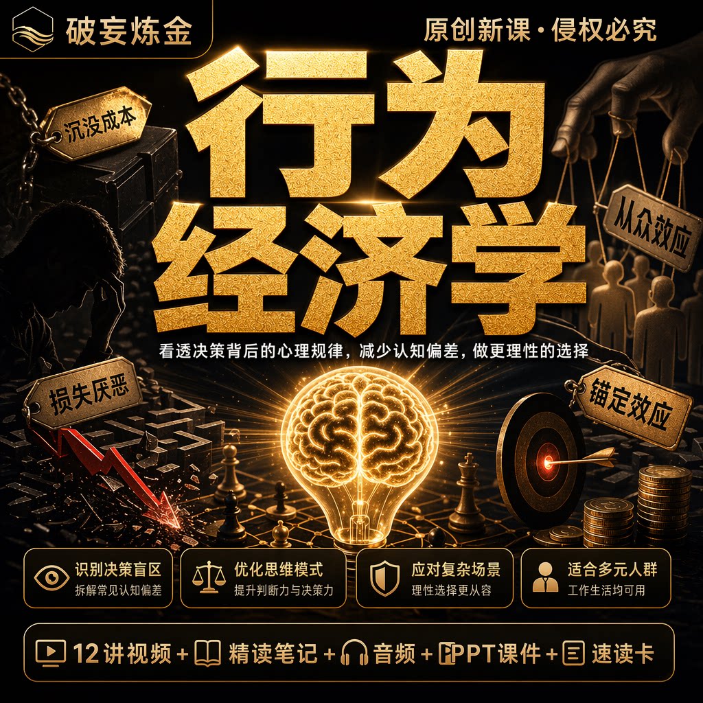 行为经济学课程非理性行为消费决策金钱心理视频笔记资料