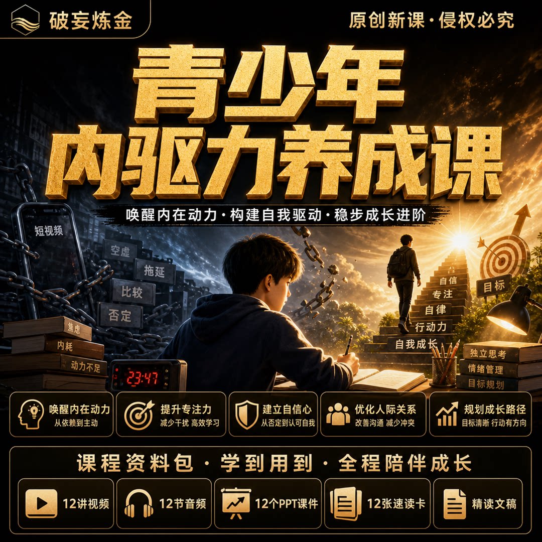 青少年成长动力课程目标感习惯培养学习方法视频笔记资料