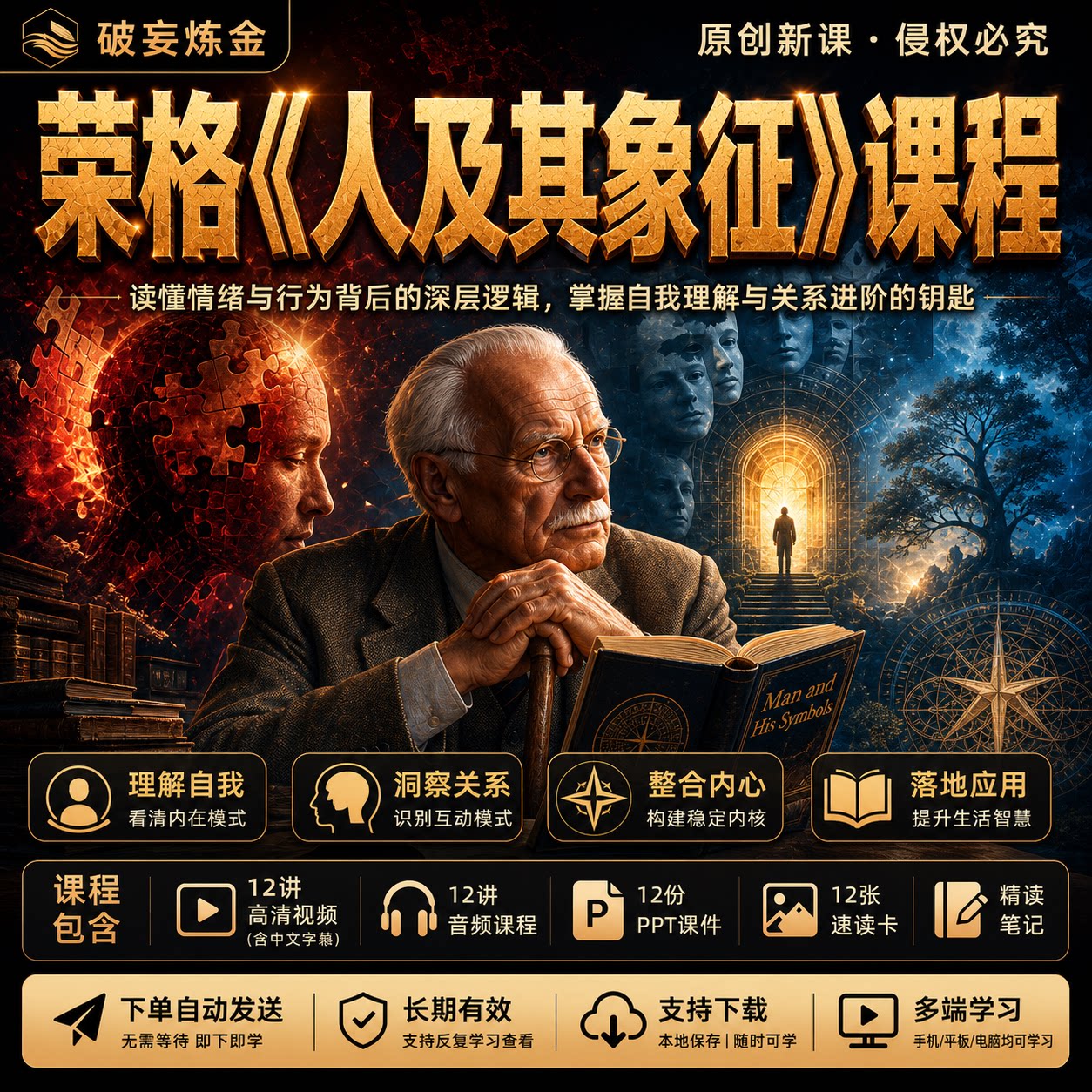 荣格人及其象征心理学课程象征思维自我理解视频笔记音频课件红书