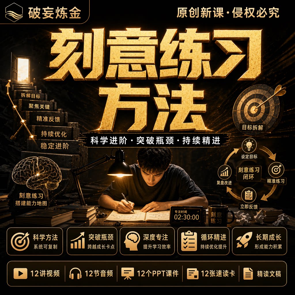 刻意练习方法课程技能提升学习方法复盘训练视频笔记资料