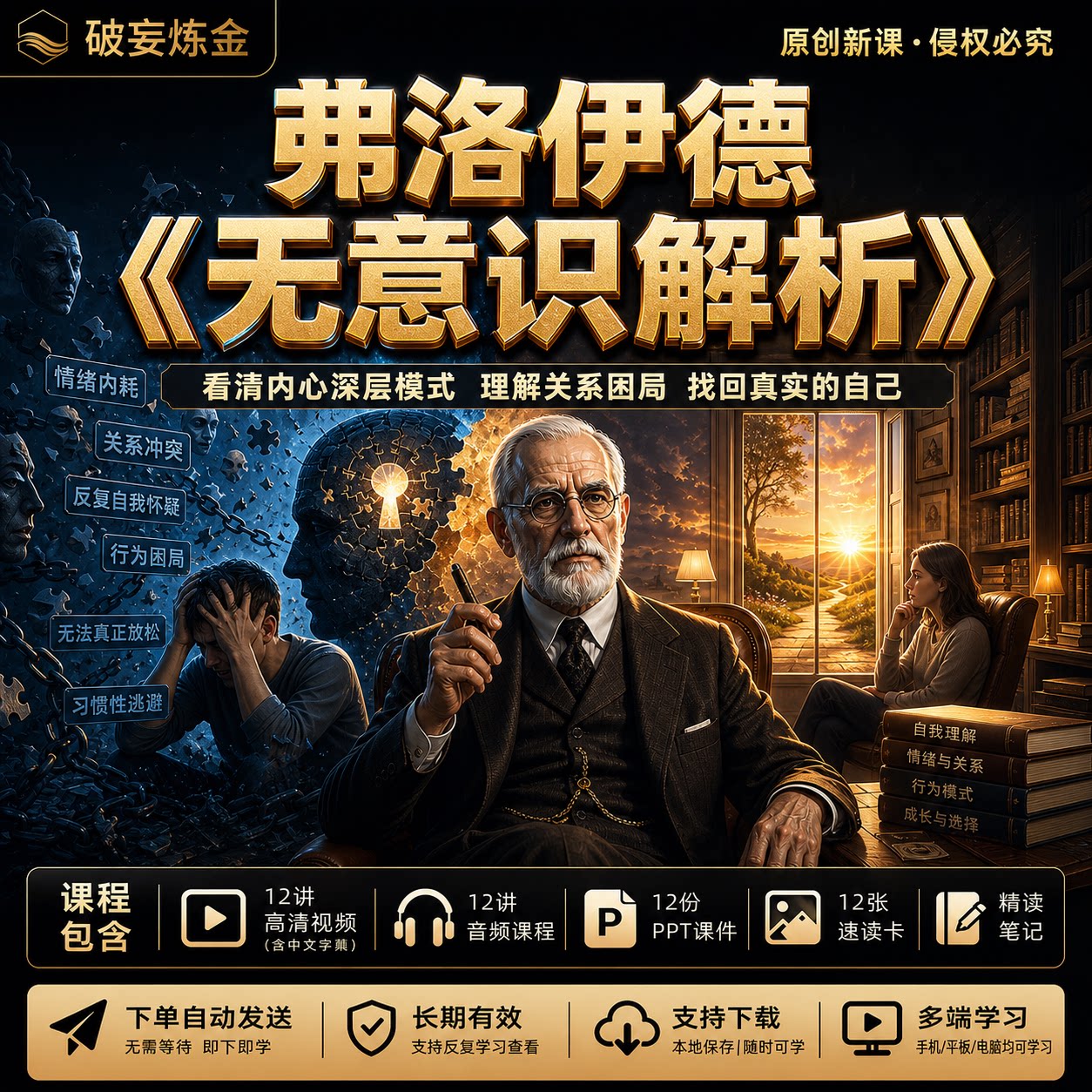 弗洛伊德无意识梦的解析心理学课程深层心理行为模式情绪反应视频