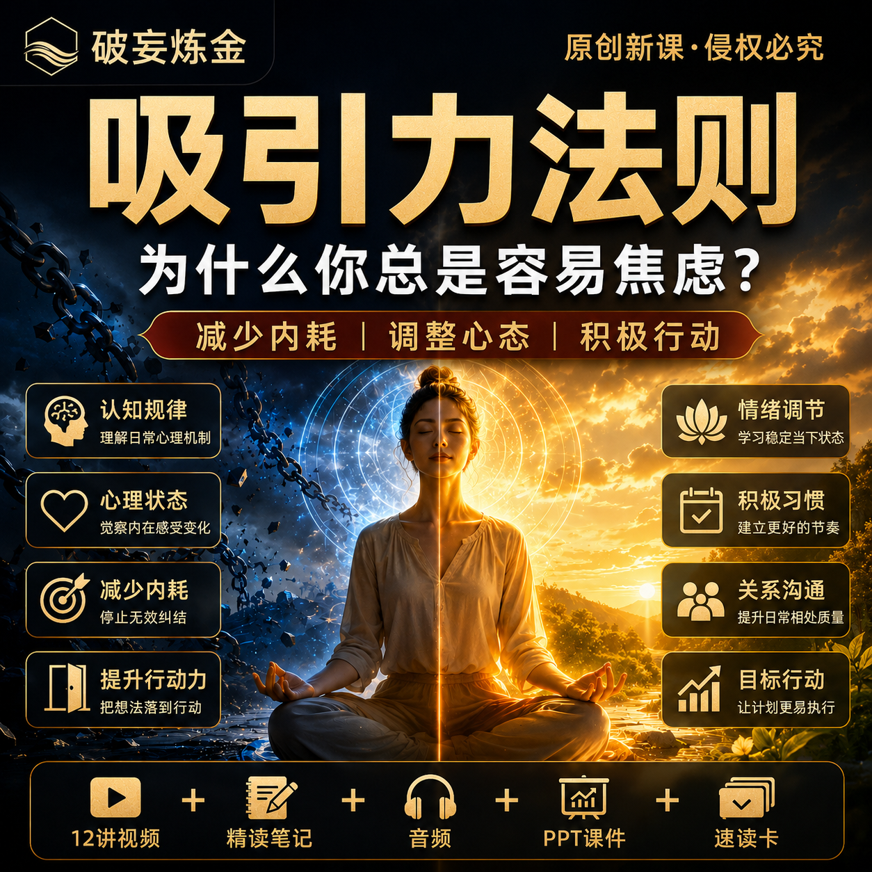 吸引力法则心理学课程潜意识情绪调节能量视频精读笔记资料包