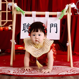 抓周用品一周岁布置聪明门传统生日婴儿拍照道具过葱门仪式 感道具