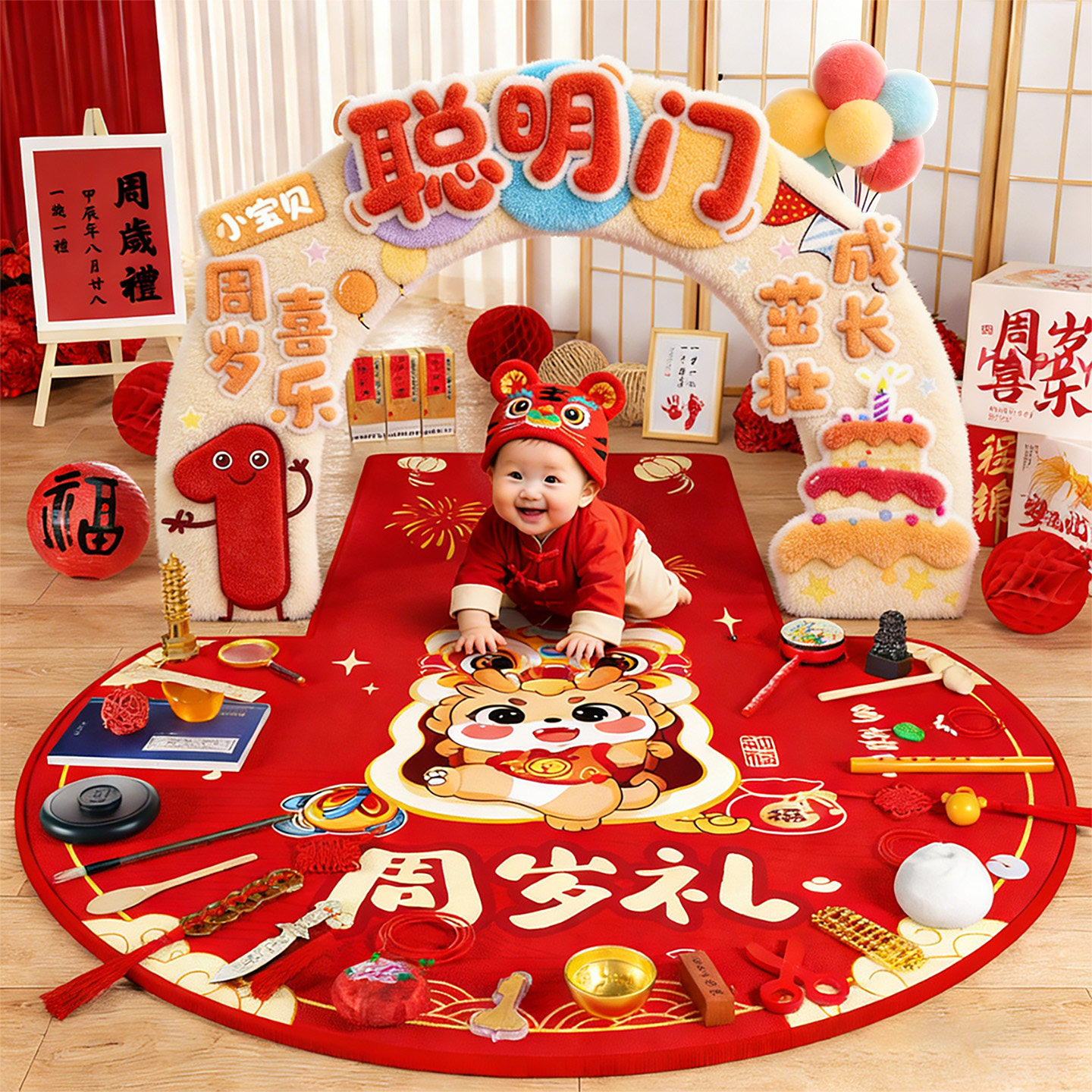 宝宝抓周道具用品一周岁布置聪明门生日周岁礼4dKT板抓阄氛围布置,玩具/童车/益智/积木/模型,宝宝周岁/抓周套装,淘宝优惠券,粉丝福利购,淘宝优惠卷