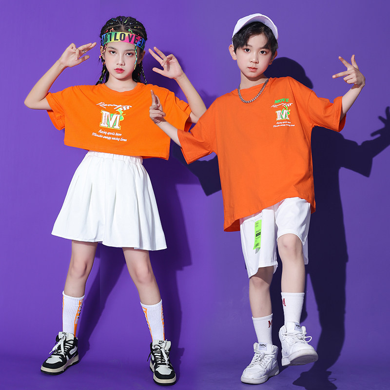 儿童演出服啦啦队套装男童街舞潮服女童舞蹈练功服幼儿园学生班服