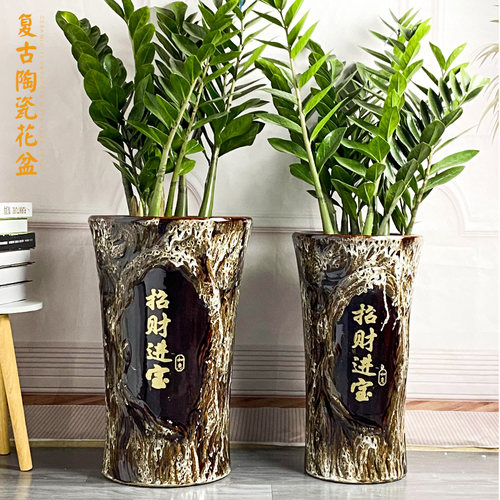 花盆陶瓷特大号古典60发财树绿萝