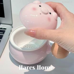 小猪茶壶高级感创意造型可爱卡通茶水分离陶瓷家用泡茶迷你小水壶